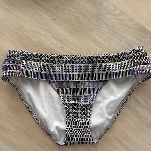 Prana Black White Purple Bikini Bottom size small